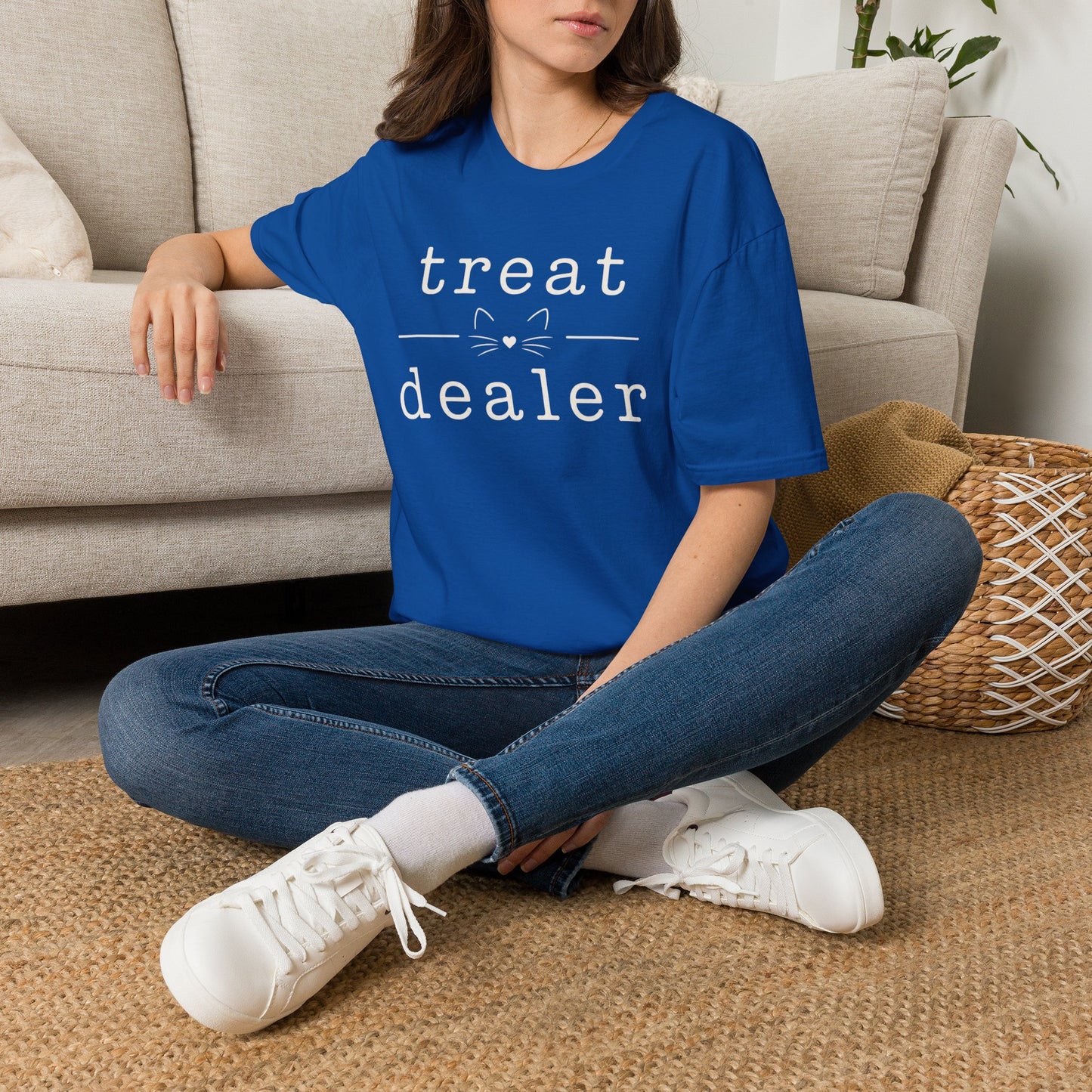T-Shirt — "Treat Dealer" Cute Cat Treats Graphic Tee