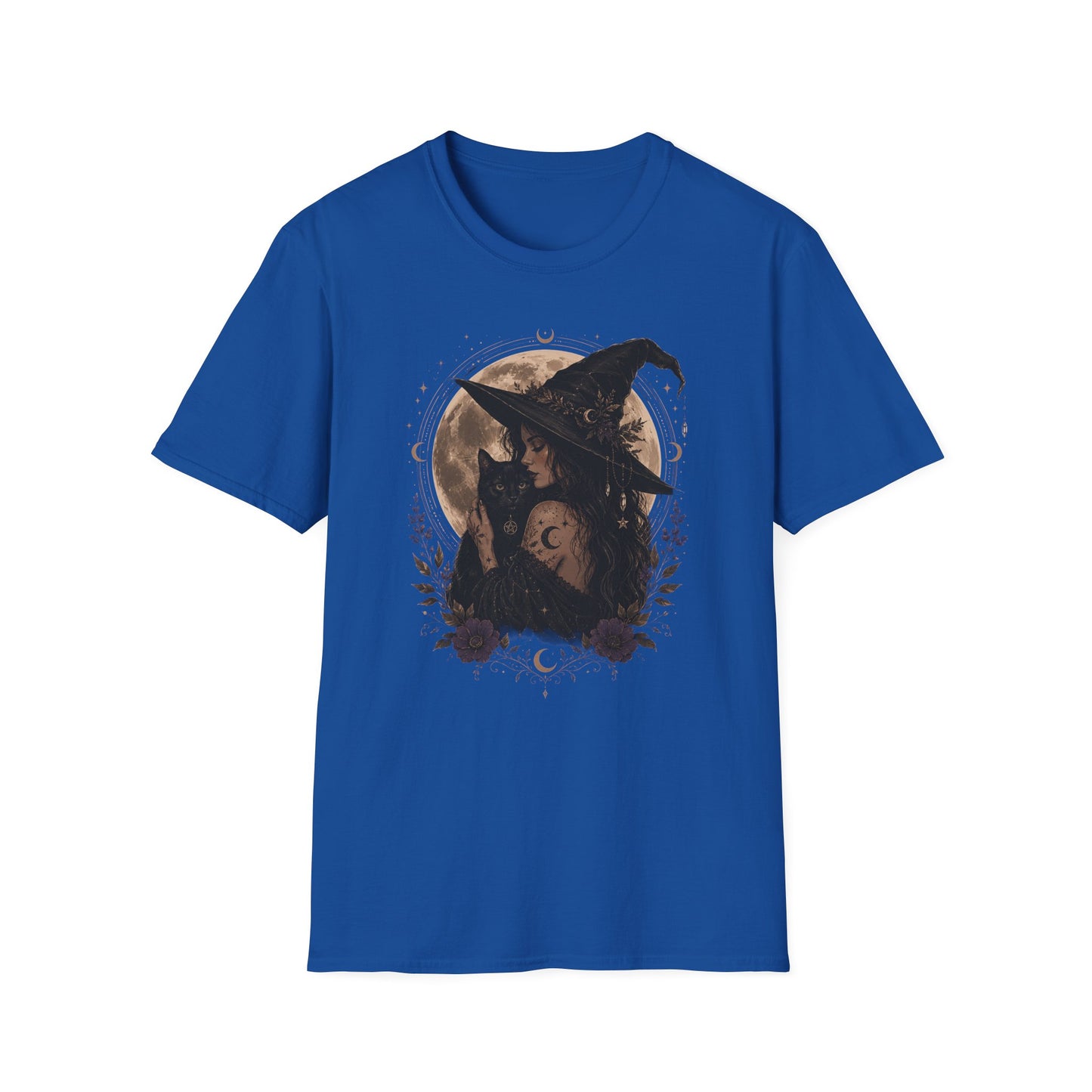 Witch Cat Moon T-Shirt – Gothic Witchcraft Graphic Tee