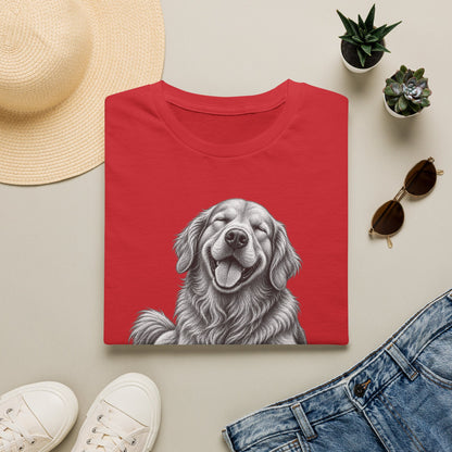 Golden Retriever Portrait T-Shirt — Smiling Dog Graphic Tee for Dog Lovers