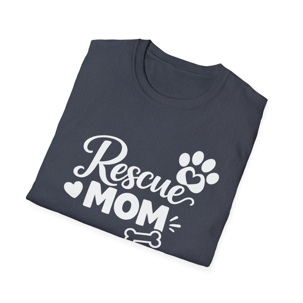 Rescue Mom T-Shirt — Dog Rescue Paw & Bone Tee for Pet Moms