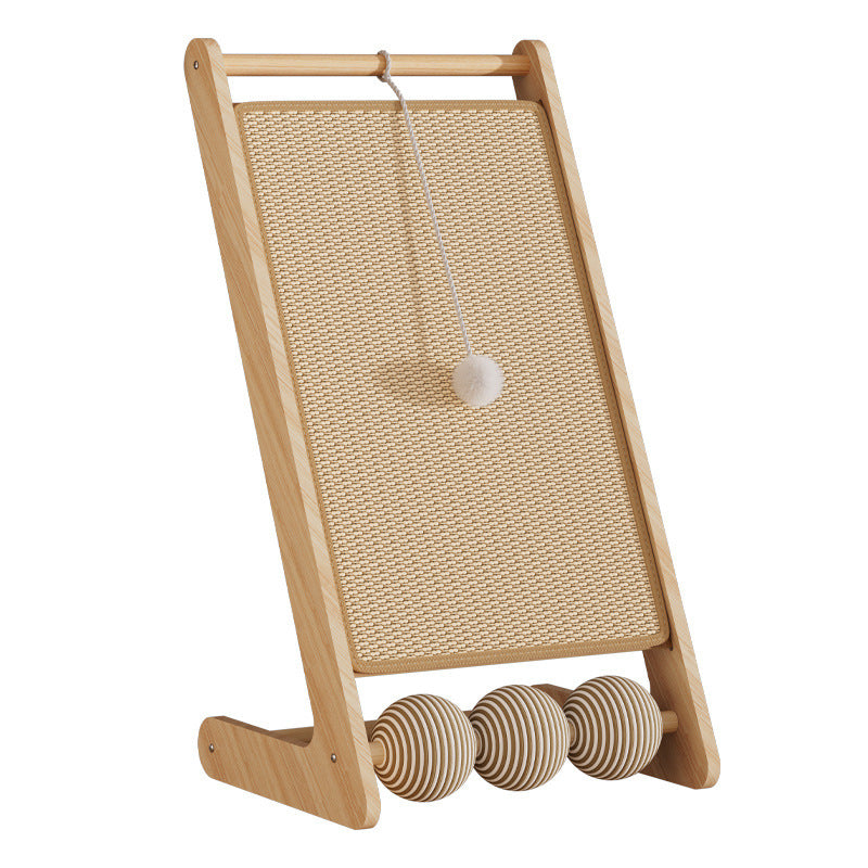 Vertical Solid Wood Cat Scratching Board with Sisal Pad