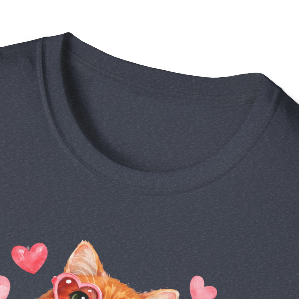 Cat Mama T-Shirt — Cute Cat with Hearts Graphic Tee for Cat Lovers
