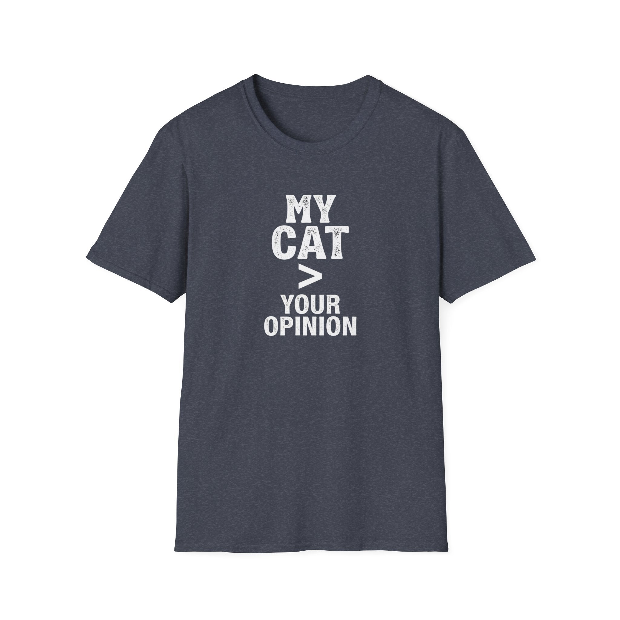 Cat Lover T‑Shirt — "My Cat > Your Opinion" Funny Pet Apparel