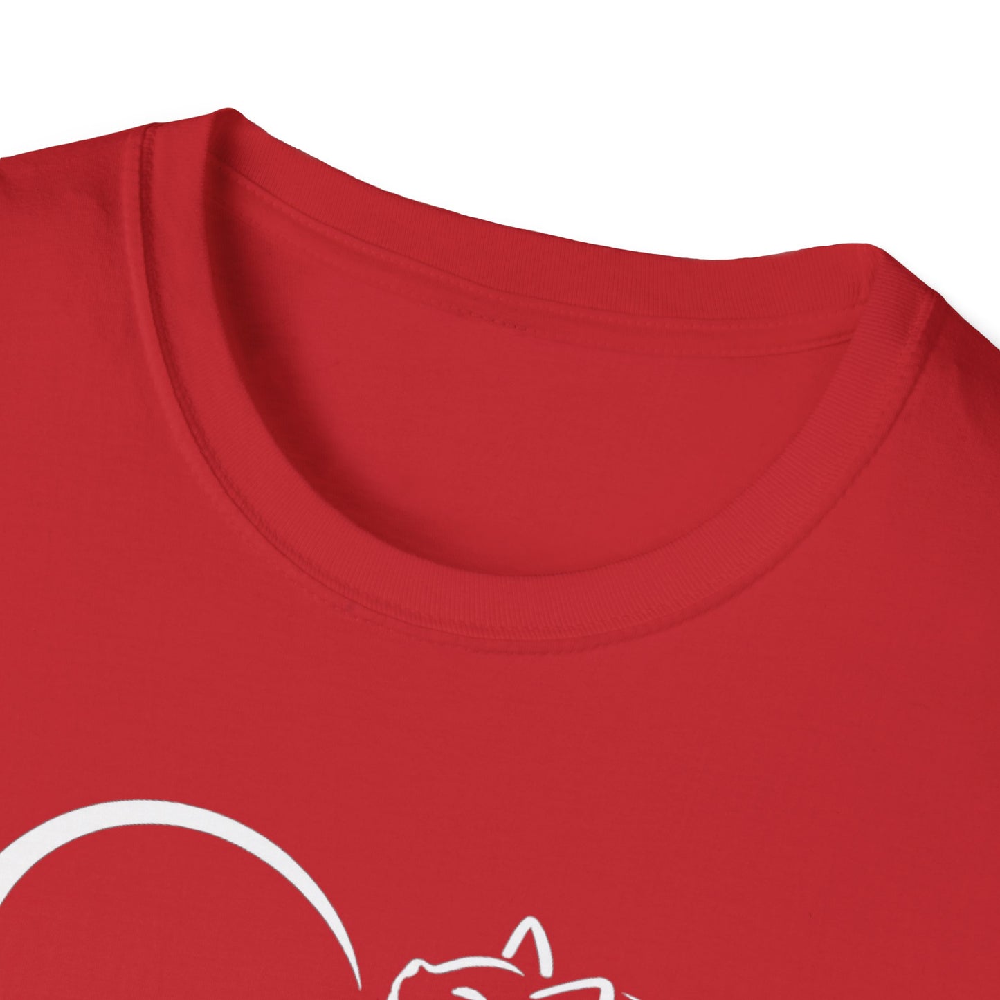Cat Heart T-Shirt — Minimal Silhouette Cat Lover Tee