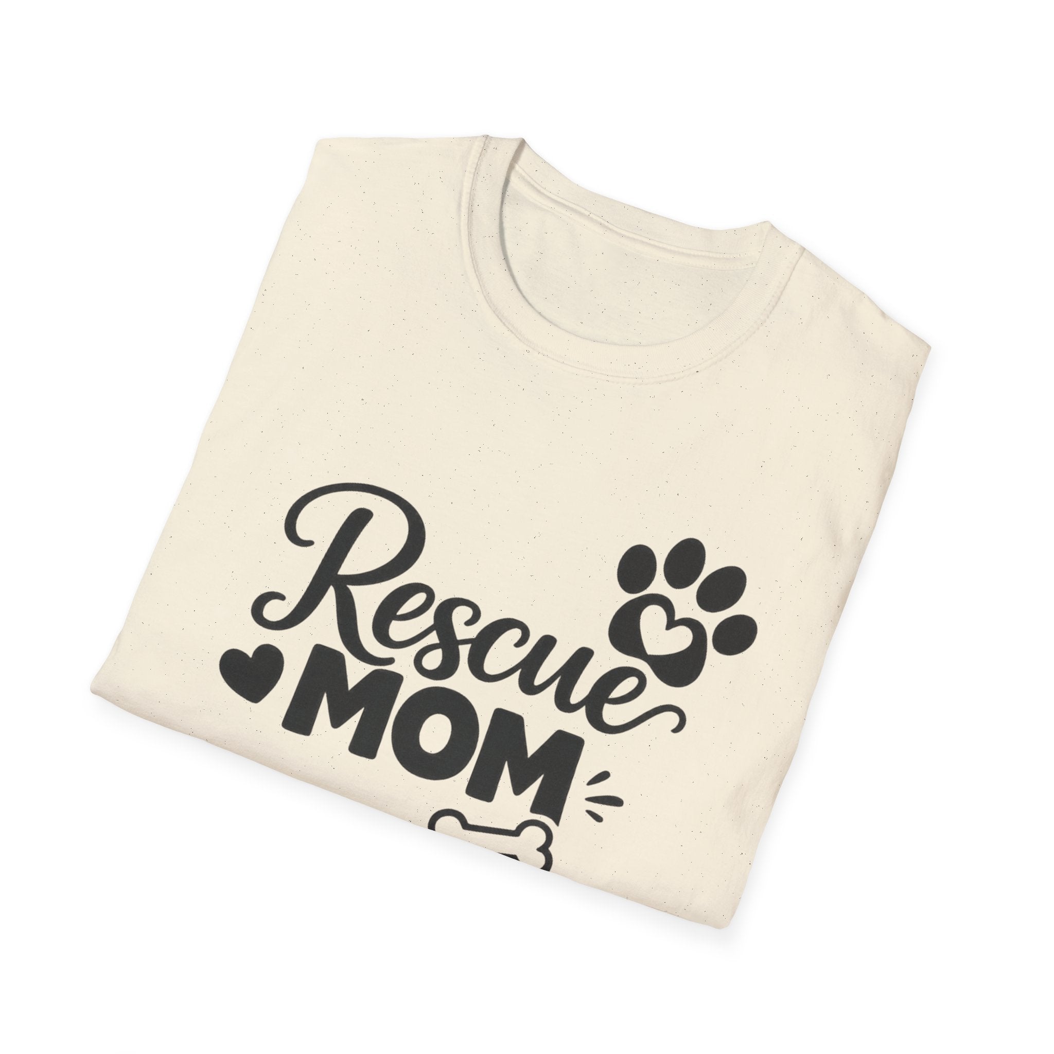 Camiseta Rescue Mom: Linda camiseta con estampado de perro rescatado para mamás de mascotas