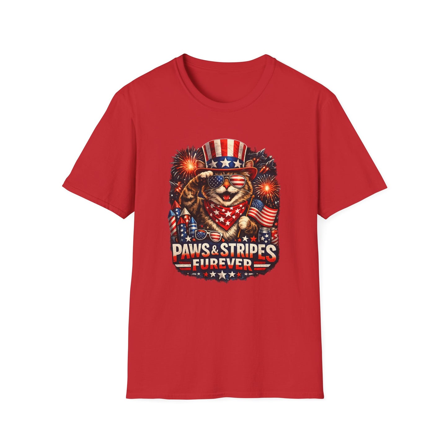 Patriotic Paws T-Shirt — “Paws & Stripes Forever” 4th of July Graphic Tee