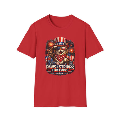 Patriotic Paws T-Shirt — “Paws & Stripes Forever” 4th of July Graphic Tee