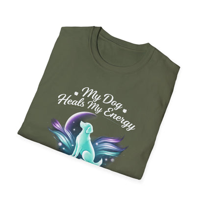 My Dog Heals My Energy T-Shirt — Spiritual Dog Lover Tee