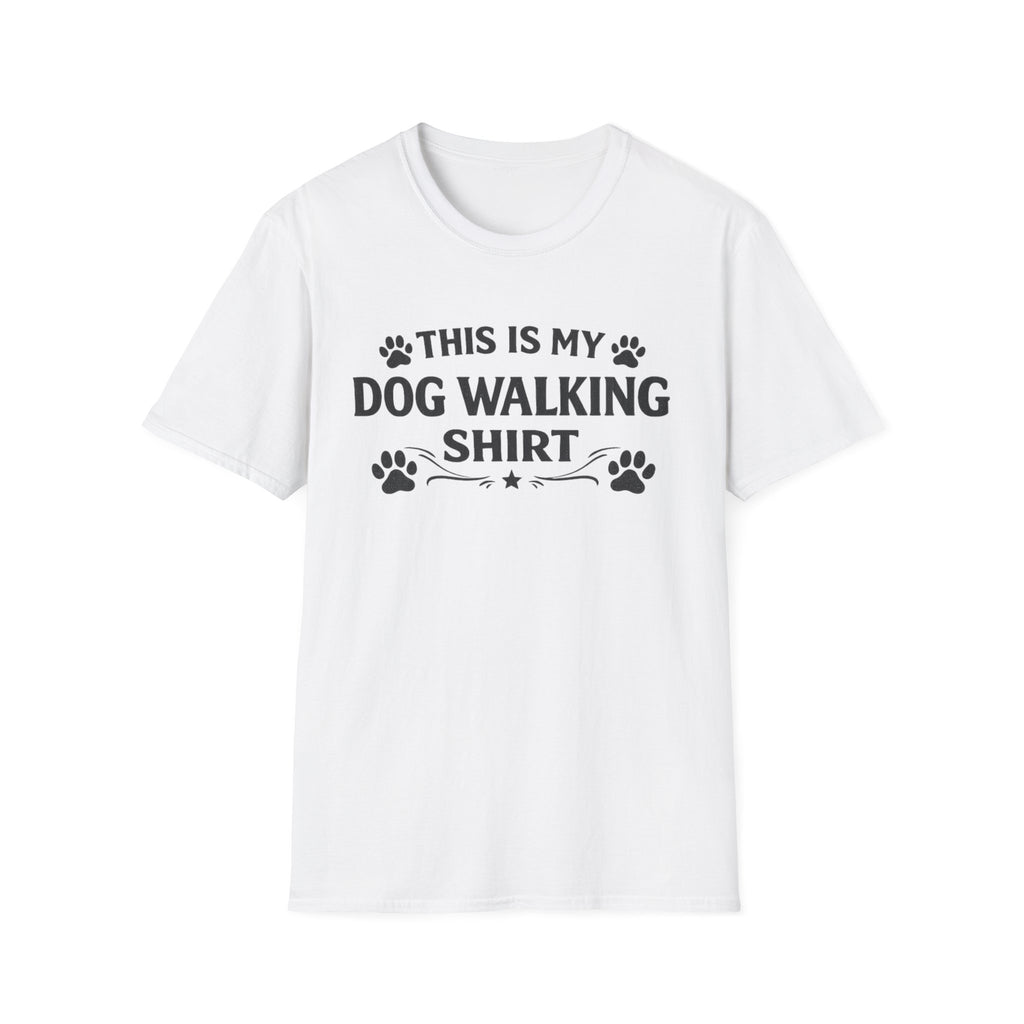Dog Walking T-Shirt — "This Is My Dog Walking Shirt" Paw Print Tee