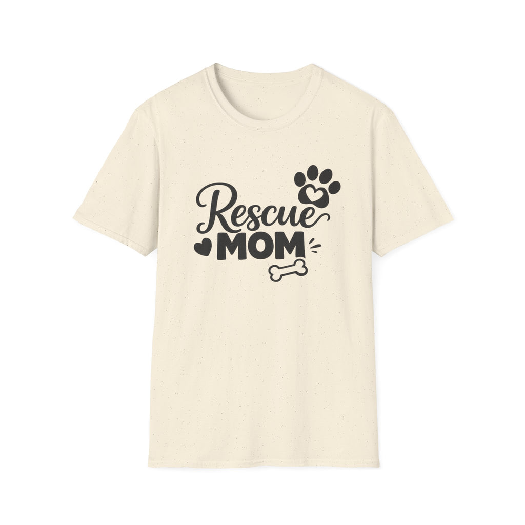Camiseta Rescue Mom: Linda camiseta con estampado de perro rescatado para mamás de mascotas