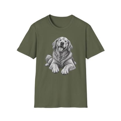 Golden Retriever Portrait T-Shirt — Smiling Dog Graphic Tee for Dog Lovers