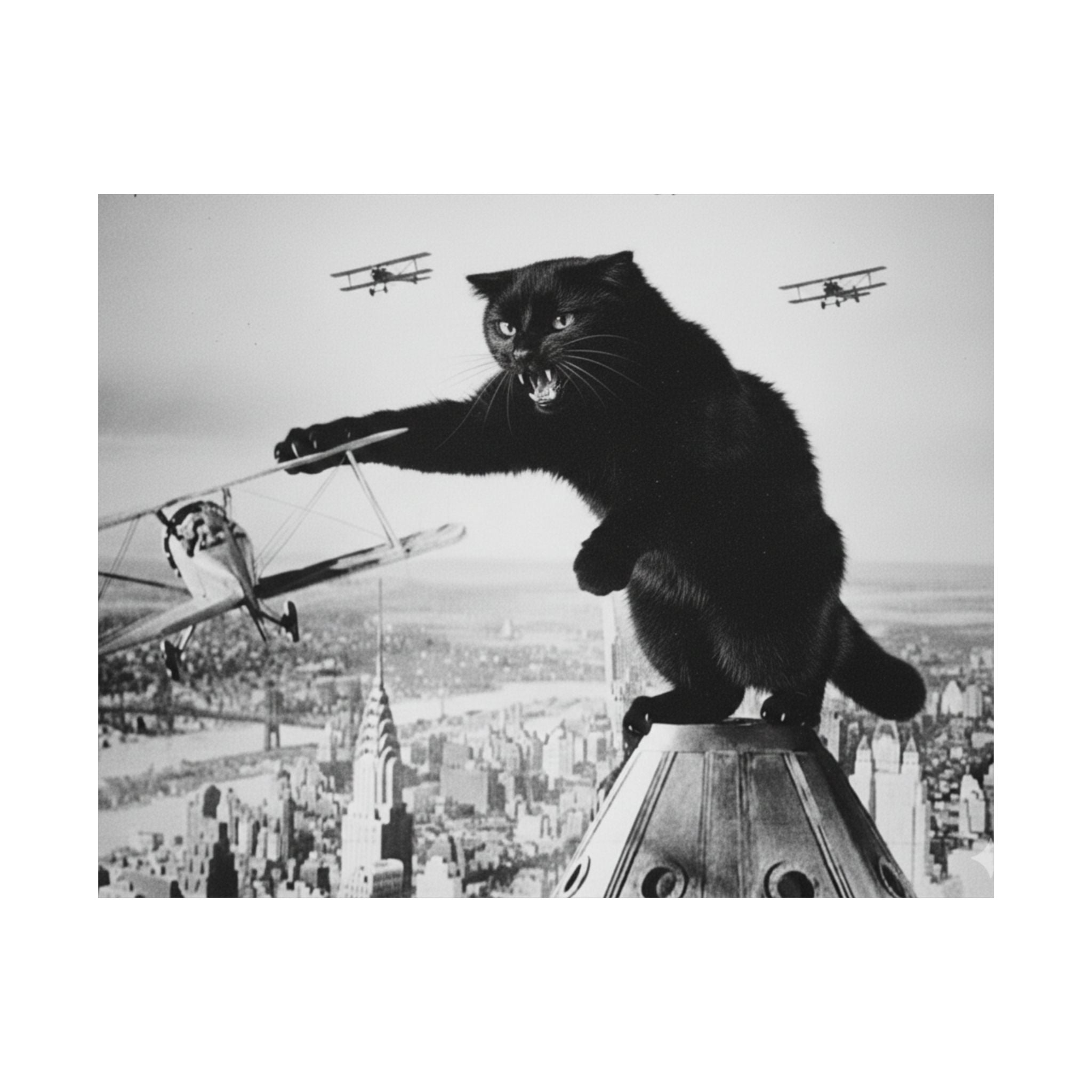 Digital download Vintage King Kong Cat Matte Poster — Retro Black Cat Wall Art