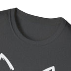 Cat Face Heart Nose T-Shirt — Cute Minimal Graphic Tee for Cat Lovers