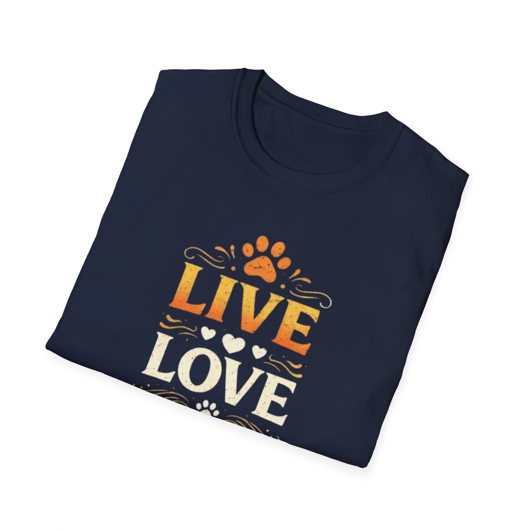 Camiseta "Live Love Meow": una linda camiseta con estampado de pata de gato para amantes de los gatos