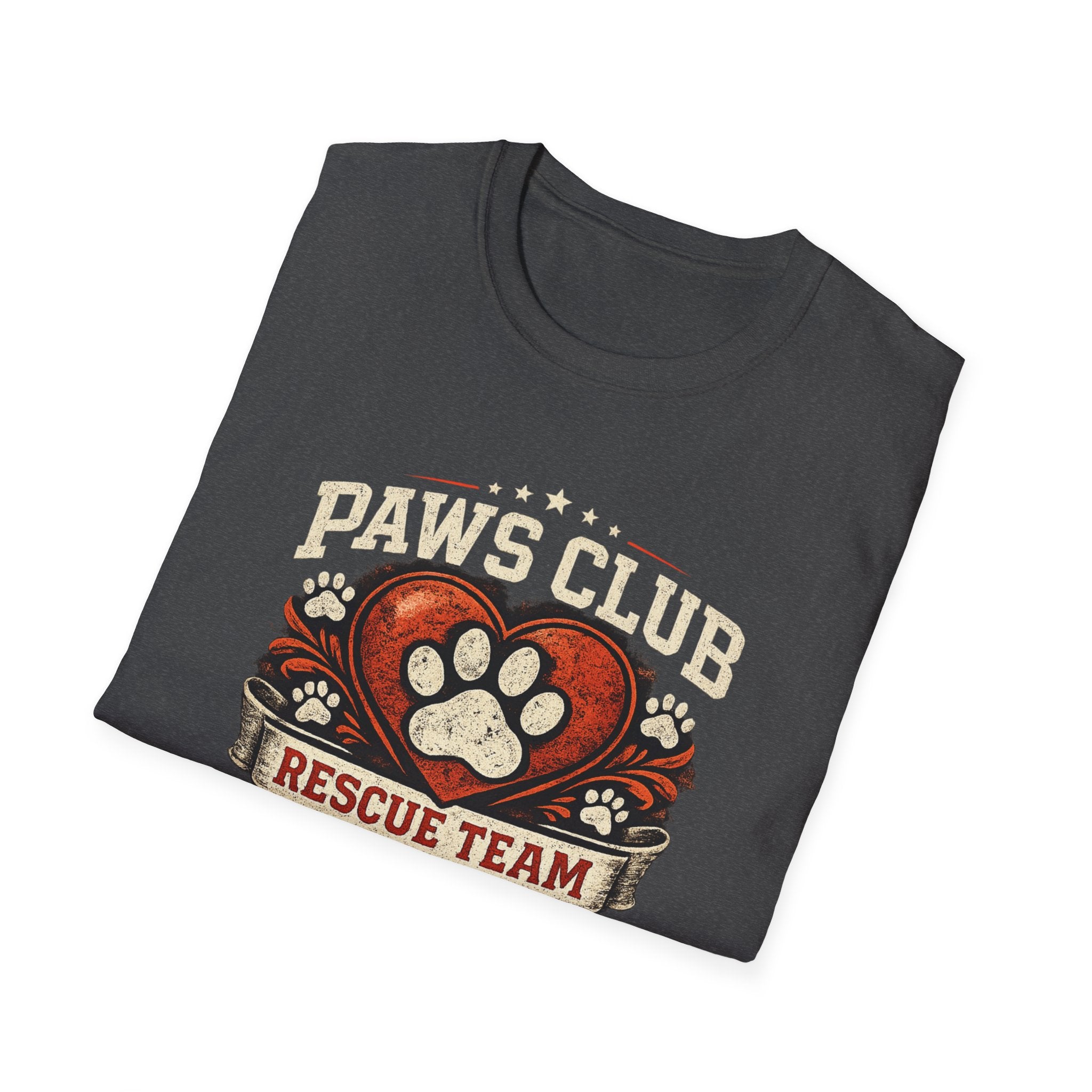 Paws Club Rescue Team T-Shirt – Adopt, Rescue, Love Dog & Cat Rescue Tee