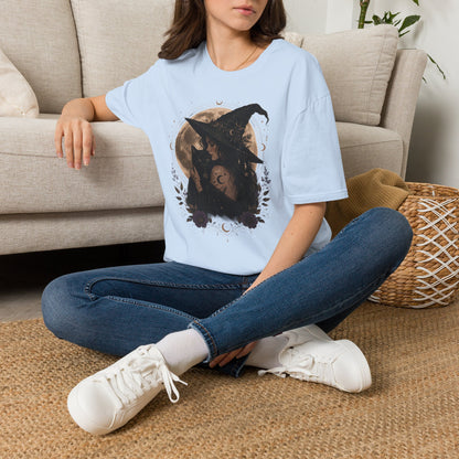 Witch Cat Moon T-Shirt – Gothic Witchcraft Graphic Tee