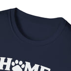T‑Shirt — "Home Is Where the Paw Prints Lead To" Pet Lover Graphic Tee