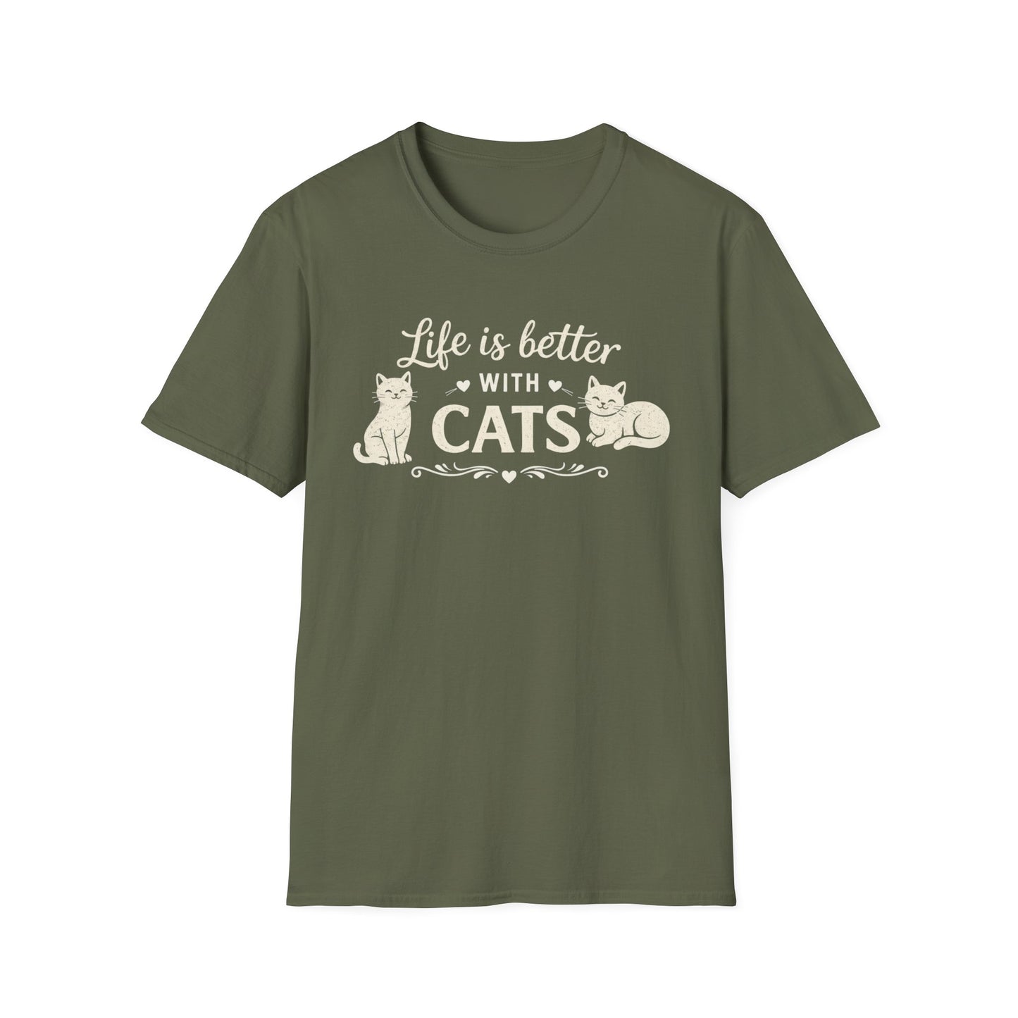 Camiseta "La vida es mejor con gatos" — Camiseta linda para amantes de los gatos