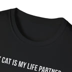 Cat Paw Partner T‑Shirt — "My Cat Is My Life Partner" Cute Cat Lover Tee