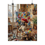 Artist French Bulldog Poster — Cute Painter Dog Art Print