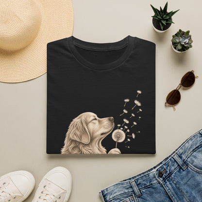 Golden Retriever Dandelion T-Shirt — Cute Dog Floral Tee