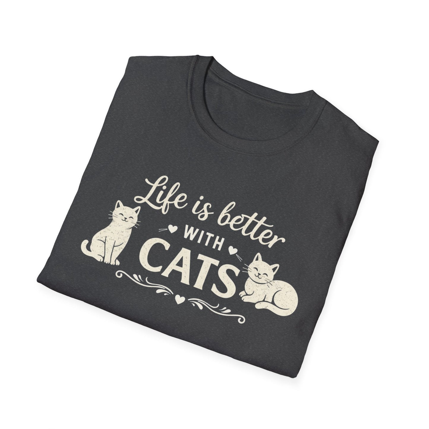 Camiseta "La vida es mejor con gatos" — Camiseta linda para amantes de los gatos
