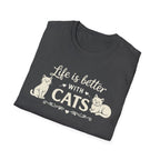 Life Is Better With Cats T-Shirt — Cute Cat Lover Tee