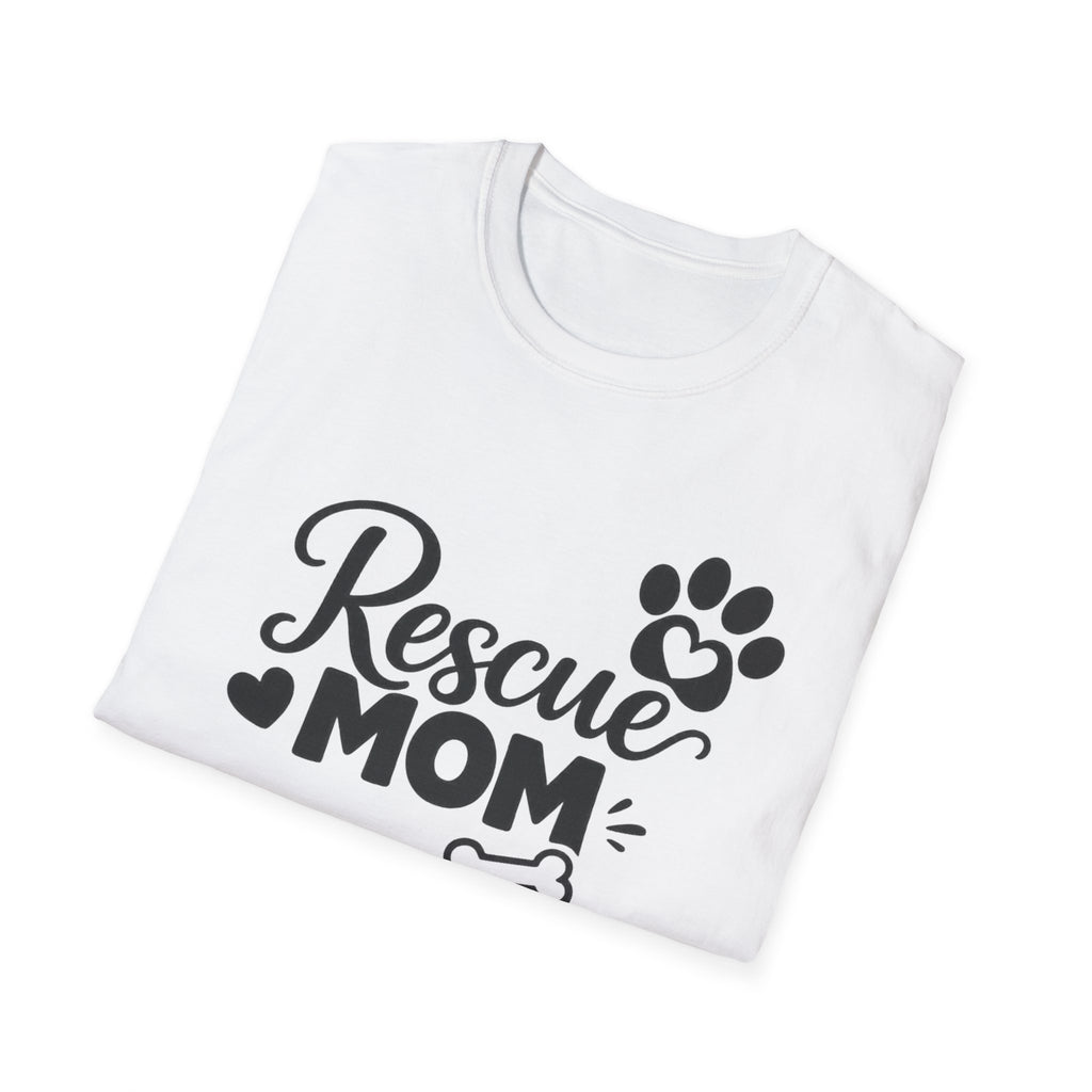 Camiseta Rescue Mom: Linda camiseta con estampado de perro rescatado para mamás de mascotas