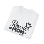 Camiseta Rescue Mom: Linda camiseta con estampado de perro rescatado para mamás de mascotas
