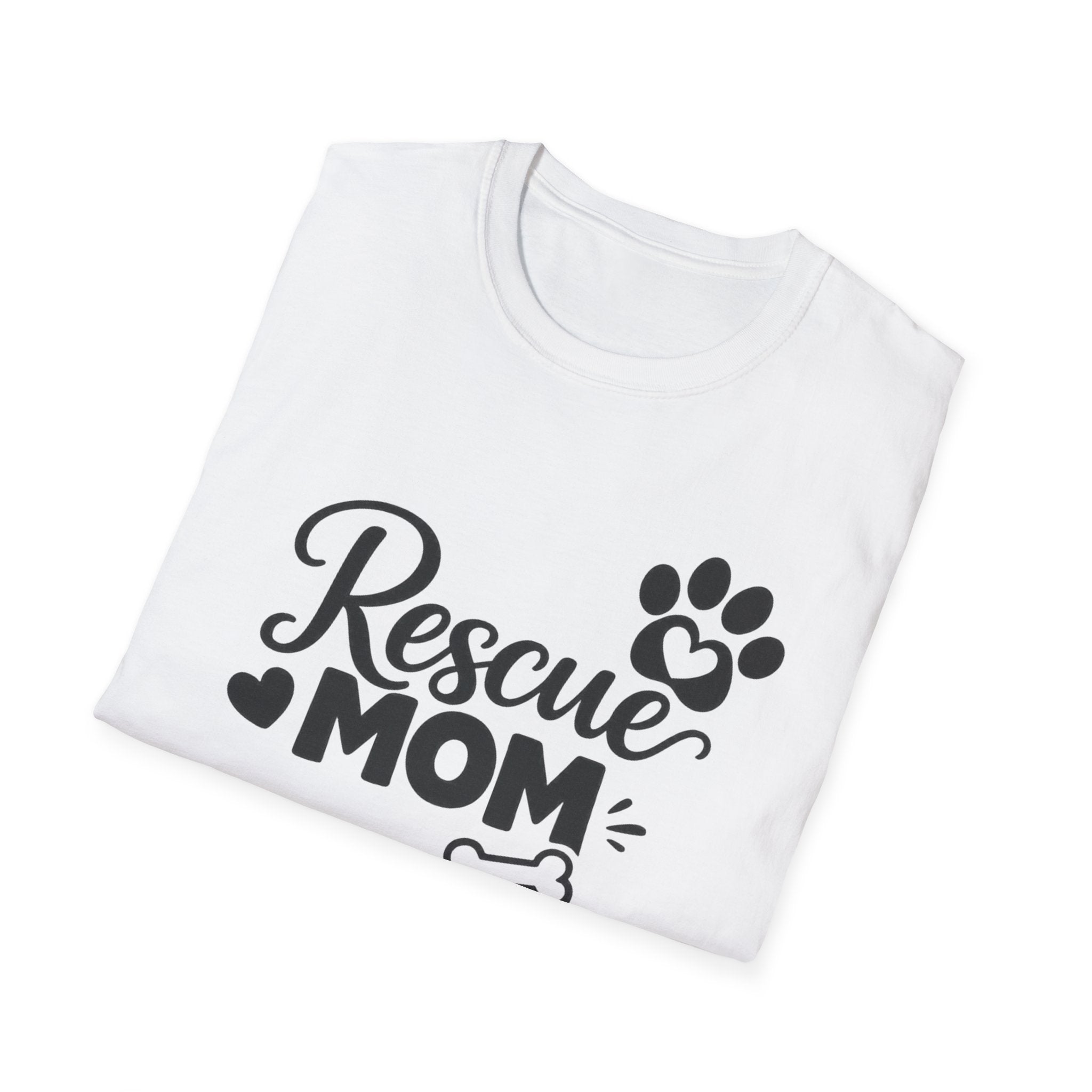 Camiseta Rescue Mom: Linda camiseta con estampado de perro rescatado para mamás de mascotas