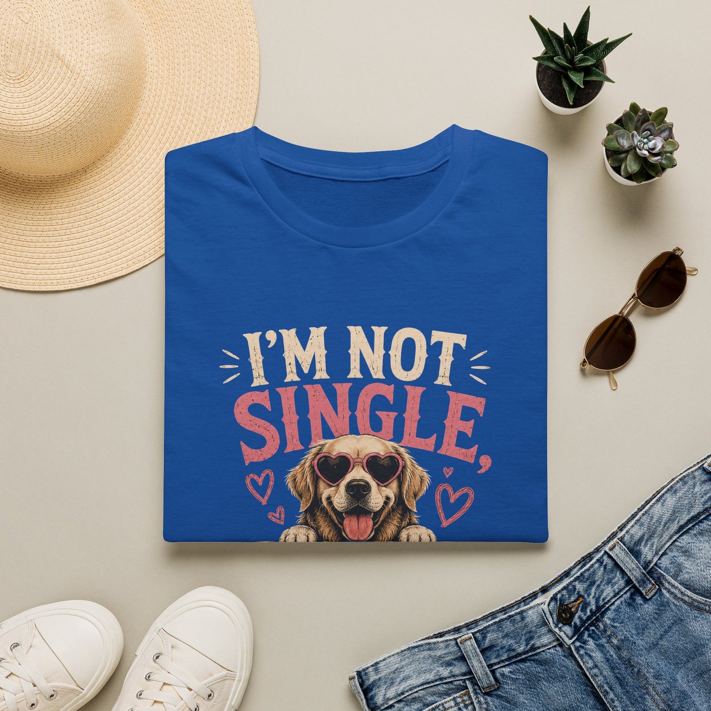 Dog Lover T-Shirt — "I'm Not Single, I Have a Dog" Cute Puppy Valentine Tee