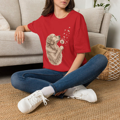 Golden Retriever Dandelion T-Shirt — Cute Dog Floral Tee