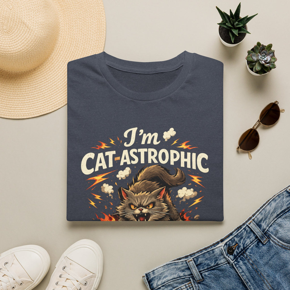 Cat-Astrophic T-Shirt — Funny Angry Cat Graphic Tee