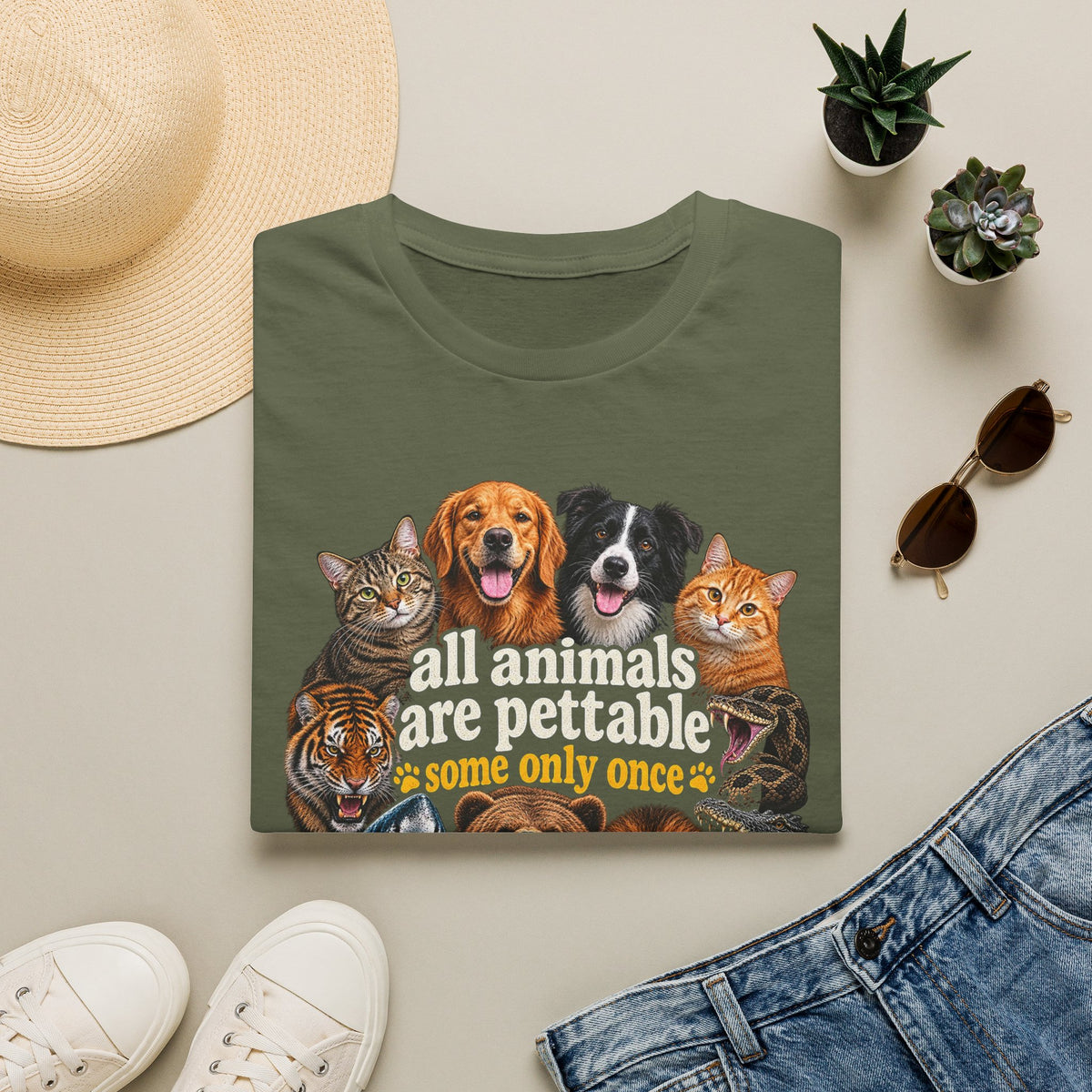 All Animals Are Pettable Graphic Tee – Funny Pet Lover T-Shirt