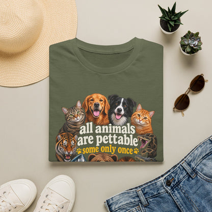 All Animals Are Pettable Graphic Tee – Funny Pet Lover T-Shirt