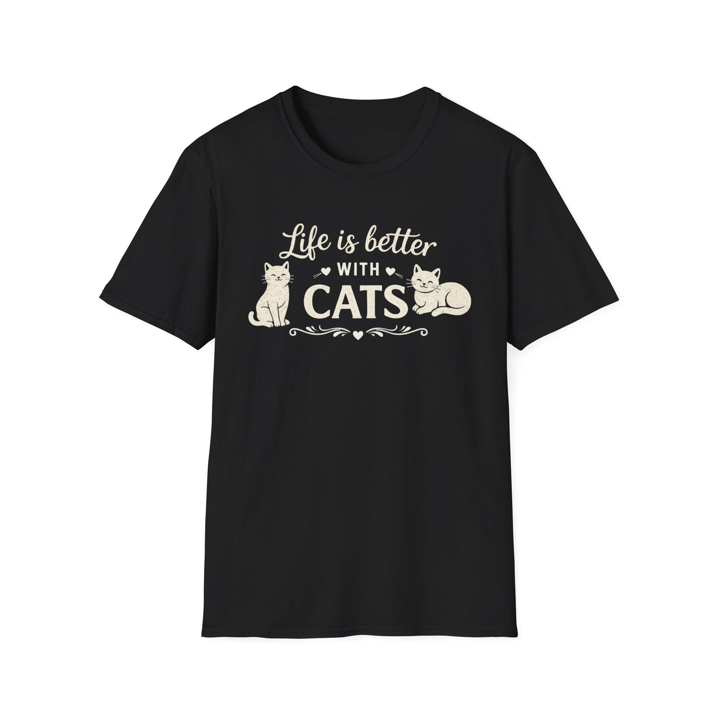 Camiseta "La vida es mejor con gatos" — Camiseta linda para amantes de los gatos