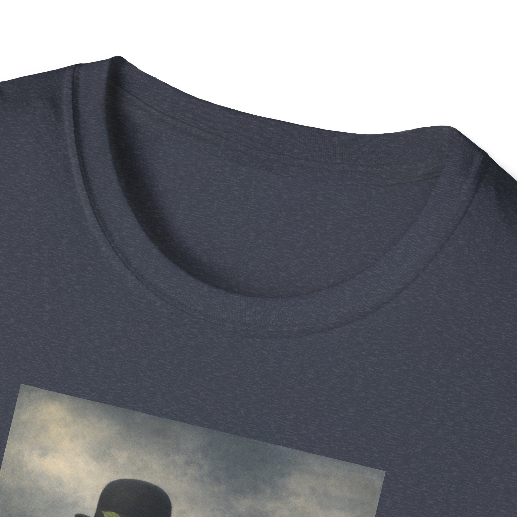 Surreal Magritte-Inspired Man with Apple T-Shirt — Vintage Surrealist Art Tee