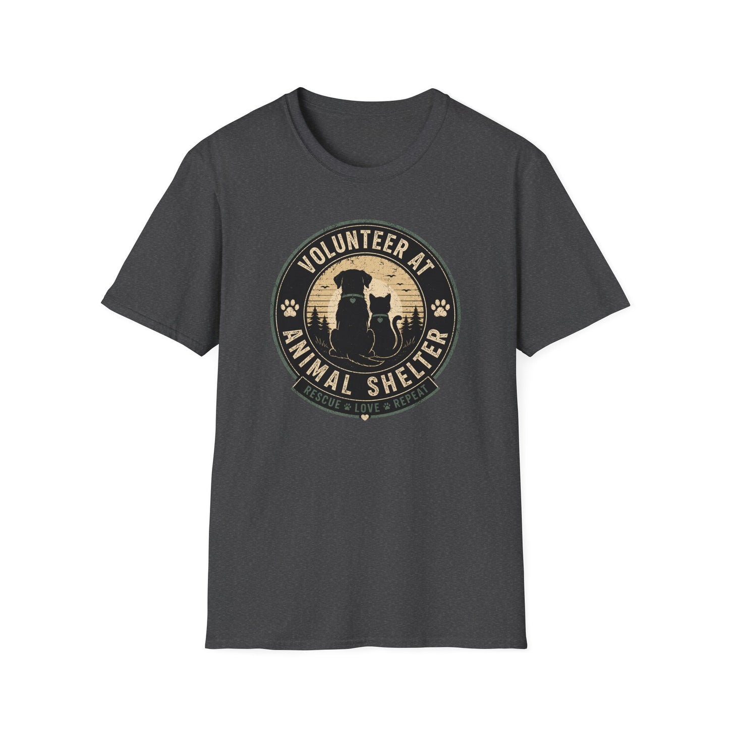 Volunteer at Animal Shelter T-Shirt — Rescue Pet Lover Tee