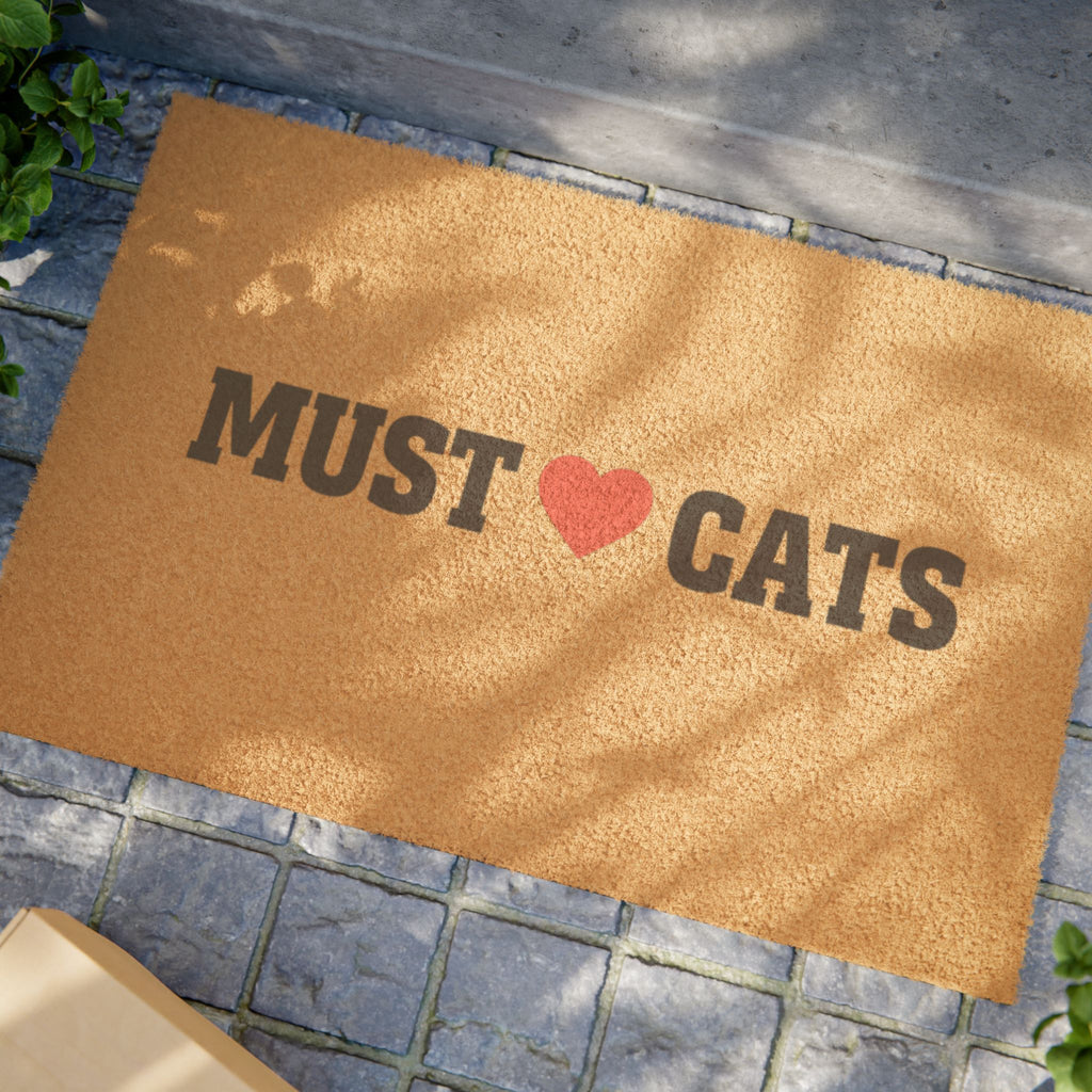 Doormat — "Must  Love Cats" Welcome Mat for Cat Lovers