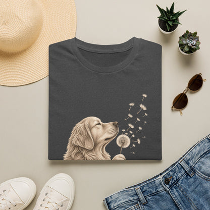 Golden Retriever Dandelion T-Shirt — Cute Dog Floral Tee