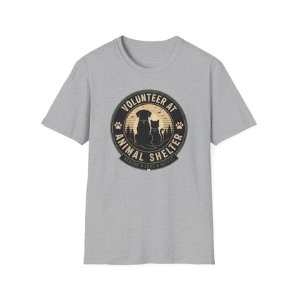 Volunteer at Animal Shelter T-Shirt — Rescue Pet Lover Tee
