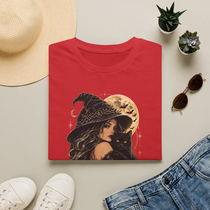 Witch & Black Cat Moon T-Shirt — Mystical Halloween Graphic Tee
