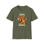 Pets Over People T-Shirt — Retro Cat & Dog Graphic Tee for Pet Lovers