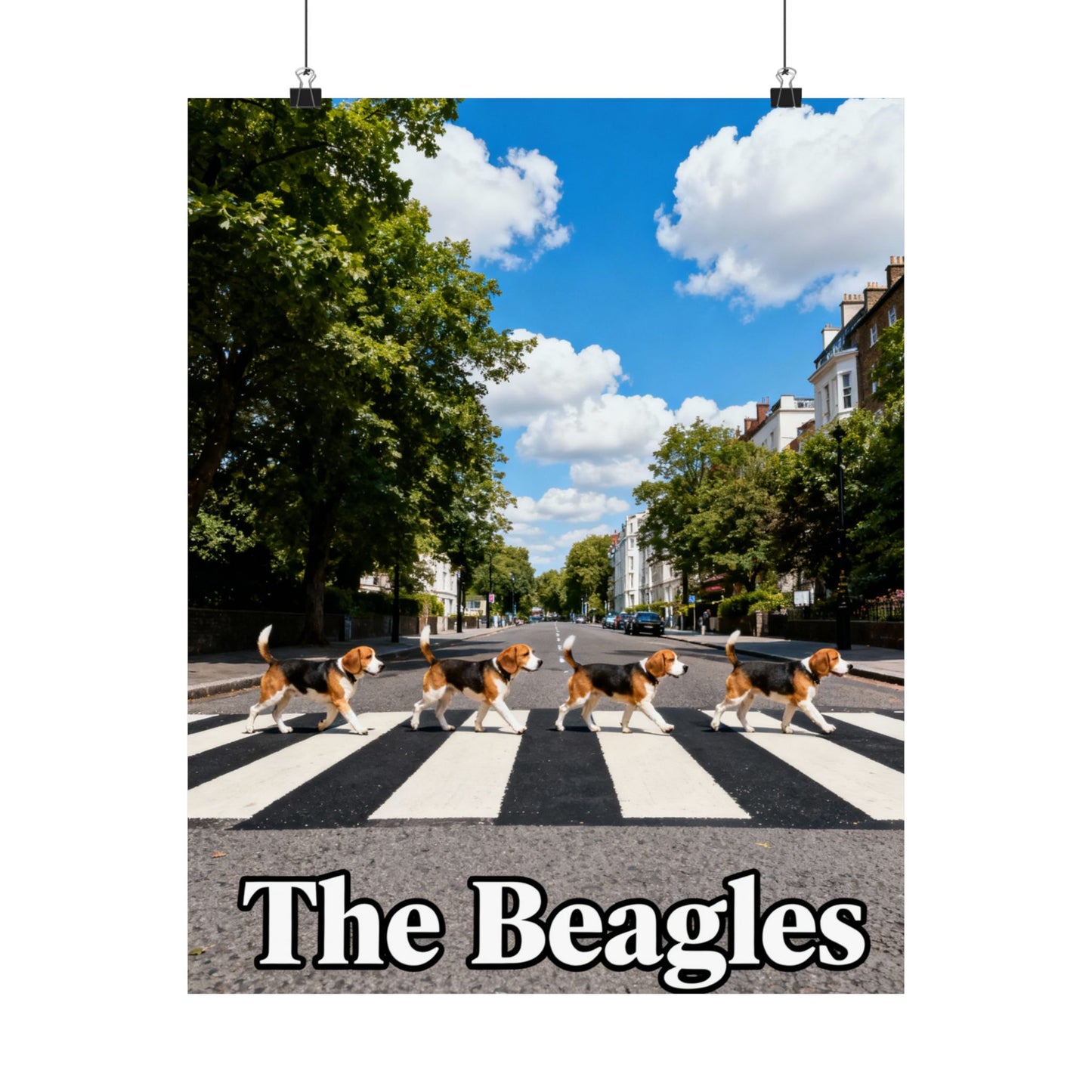 Digital download Beagle Band Poster — 'The Beagles' Matte Vertical Dog Art Print