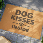 Dog Kisses Inside Doormat — Funny Paw Print Welcome Mat for Dog Lovers