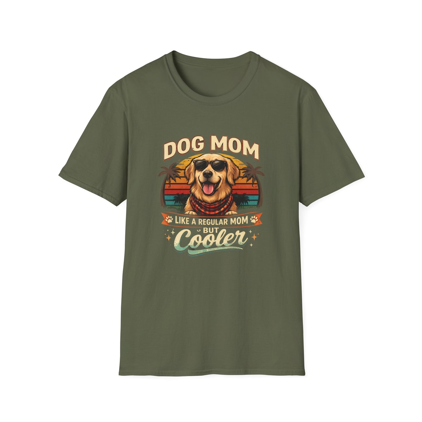 Dog Mom T-Shirt — "Dog Mom Like a Regular Mom But Cooler" Retro Graphic Tee