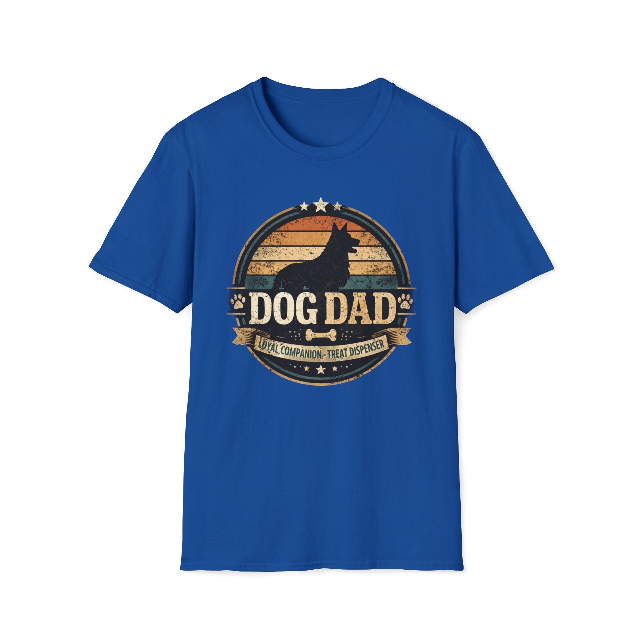 Dog Dad T-Shirt — Vintage Silhouette "Dog Dad" Graphic Tee for Pet Lovers