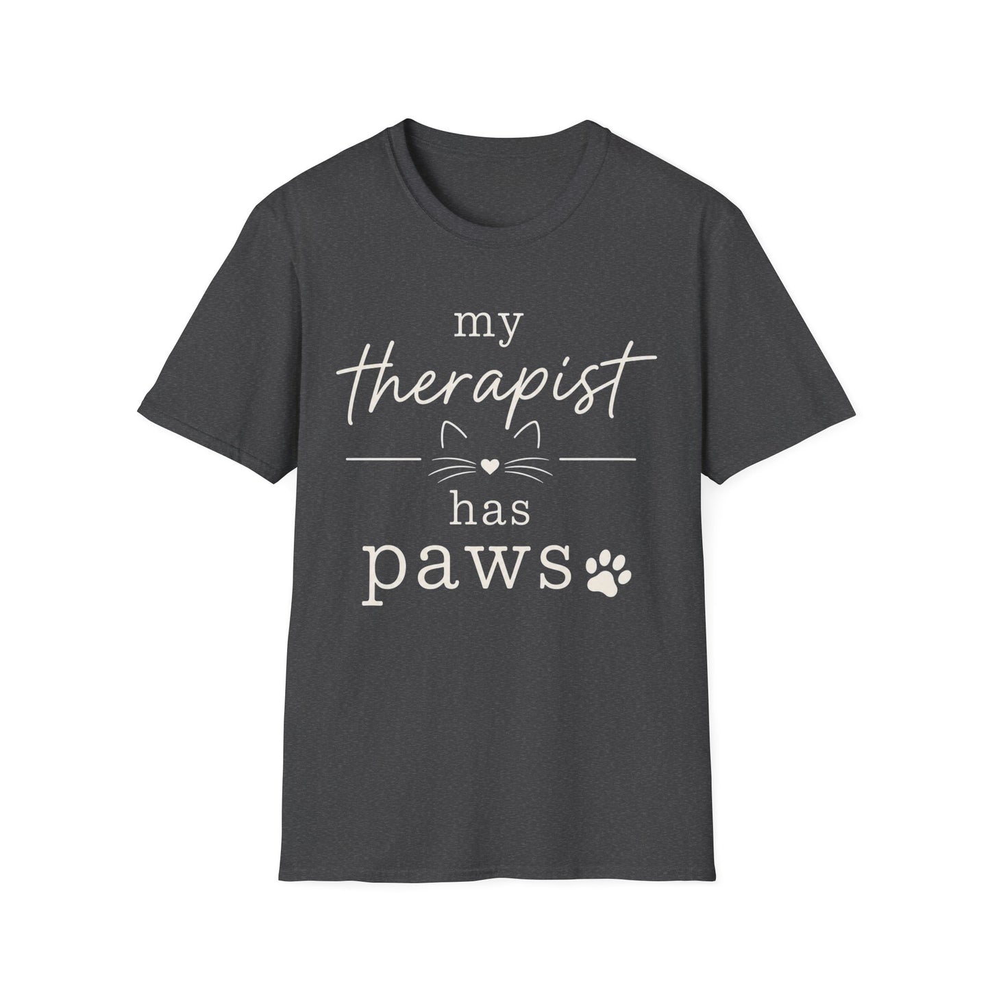 My Therapist Has Paws T-Shirt — Cute Cat Lover Tee