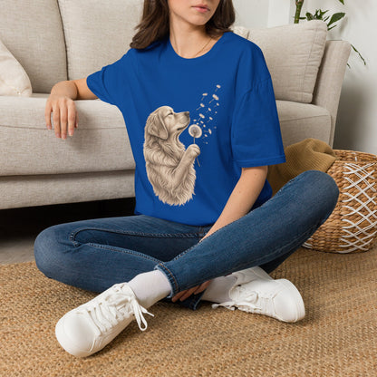Golden Retriever Dandelion T-Shirt — Cute Dog Floral Tee