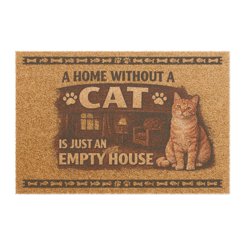 Cat Doormat - "A Home Without a Cat Is Just an Empty House" Welcome Mat for Cat Lovers